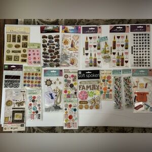 Scrapbooking Stickers/Embellishments Lot of 23